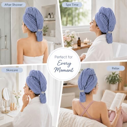 2 Pack Microfiber Hair Towel Wrap，Large quick-drying hair towel，29.5*11 in - Image 7