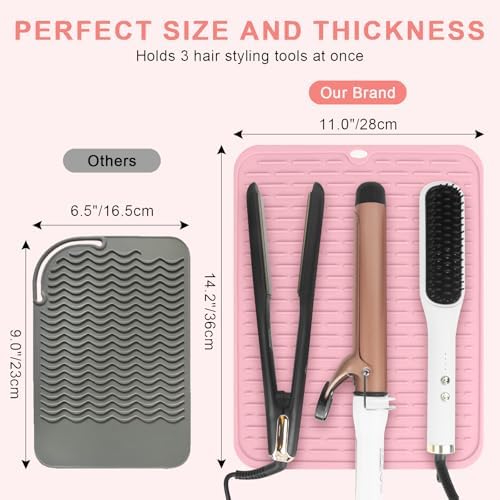 AMIJEAL Oversize Silicone Heat Resistant Mat for Hair Tools(14.2" x 11") - Image 5