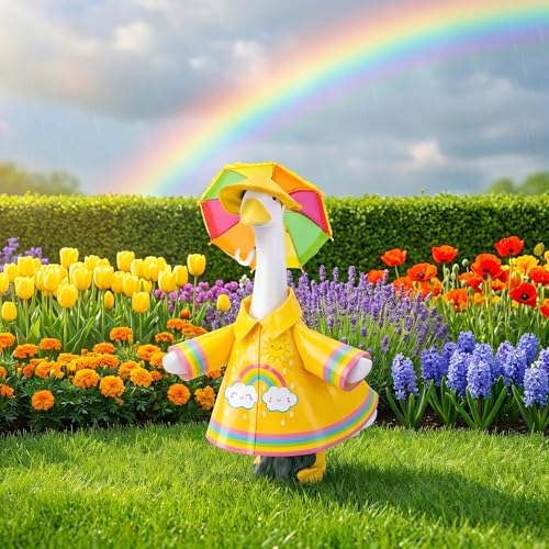 DECOHS 3 Pcs Raincoat Porch Goose Outfits, Summer Lawn Goose Statue Cloth - Image 7