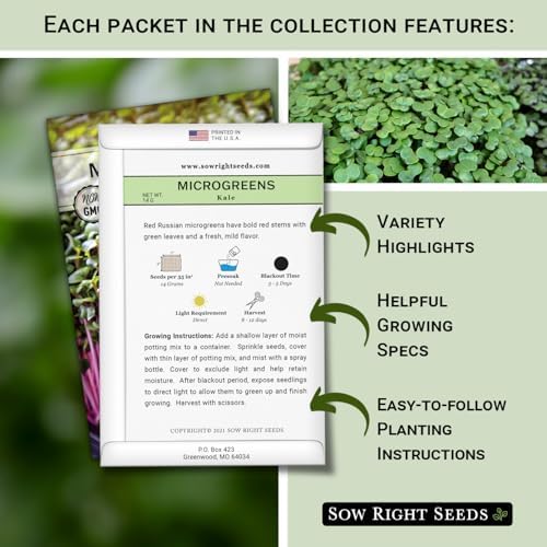 Sow Right Seeds- Superfood Microgreens Seed Collection for Planting Indoors - Image 2