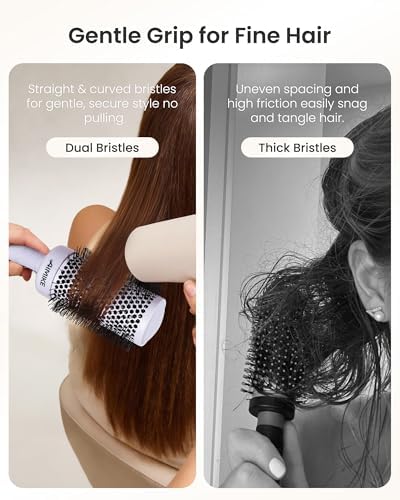 AIMIKE 2.1" Round Brush for Long Hair, Add Volume & Smooth Blowouts, Purple - Image 4