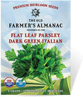 The Old Farmer's Almanac Heirloom Parsley Seeds (Dark Green Italian Flat Leaf) - Approx 1500 Seeds - Non-GMO, Open Pollinated, USA Origin by TheOldFarmersAlmanac
