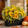 Fall Artificial Sunflowers Faux Mums Flowers Plants for Outdoor Decoration by KAFDY