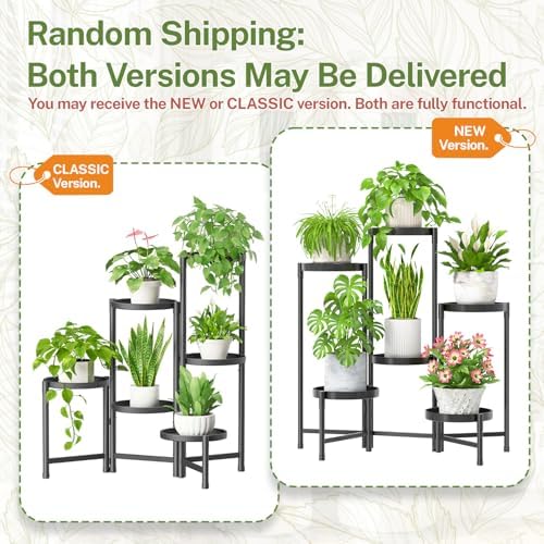 iDavosic.ly Plant Stand Indoor Outdoor, 6 Tier Metal Corner Shelf, Black - Image 2