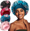 vidsel 4PCS Satin Bonnet, Bonnets for Women, Silk Hair Bonnet for Sleeping by vidsel