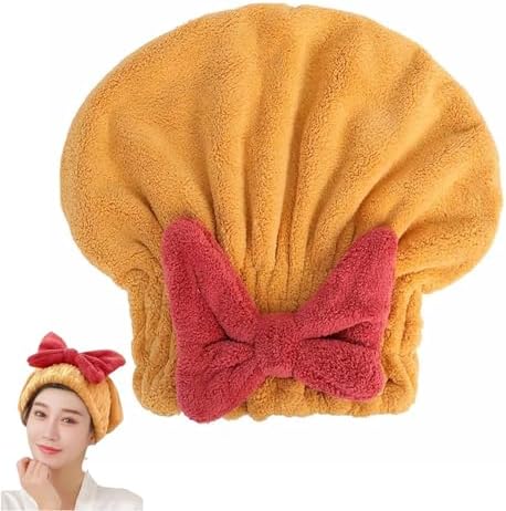 Microfiber Hair Towels Wrap Hair Drying Cap for Women Yellow by YUMINGUHC