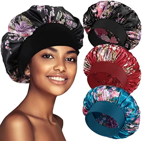 3PCS Bonnets for Women,Silk Satin Bonnet Hair Bonnet for Sleeping by PHILIGHTS
