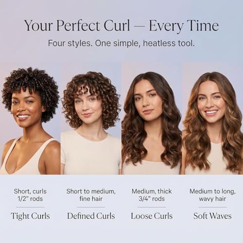 Andrea Grace Flexi Rods Foam Hair Rollers - 18 Flexi Rods -1/2" 5/8" 3/4" 1" Diameter- Professional Salon Quality Rubber Hair Rollers for Long, Medium, Short Hair, Hair Curlers to Sleep in for Women - Image 6