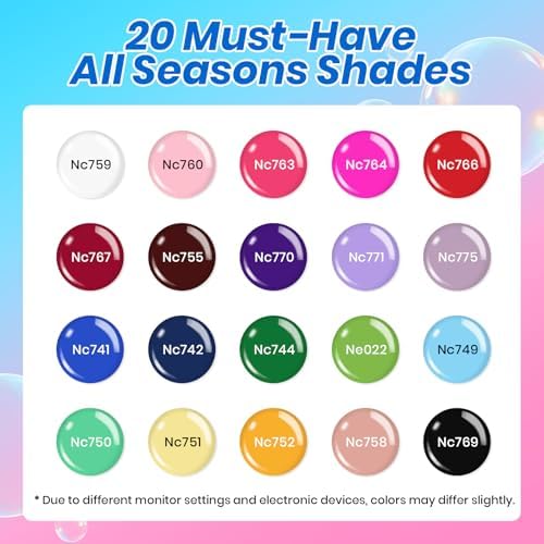 Beetles Deal Box Gel Nail Polish Kit with UV Light, 20 Colors 40pcs DIY Set - Image 2