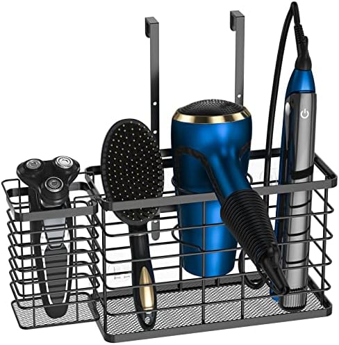 Hair Tool Organizer, Dryer Holder, 3 in 1 Blow Bathroom Organizer Wall Mounted/Cabinet Door for Flat Iron, Curling Straightener, Care & Styling Tools Storage Basket by Agotglmi