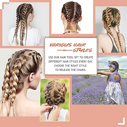 TsMADDTs 3Pack Hair Styling Tools Set with French Braid Loop, Rat Tail Comb, and Metal Pin Tail Braiding Comb, Black - Image 6