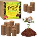 Riare 50 Pcs 30mm Organic Coco Coir Seed Starter Soil, Compressed Coconut Coir Potting Soil Mix for Seed Starting, Coconut Fiber Pellet for Planting Indoor & Outdoor Plants, Vegetables, Garden by Riare