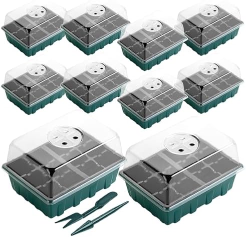 Mr. Pen- Seed Starter Tray Kits, 6.6"x4.6", 10 Set, Total 120 Cells by MrPen
