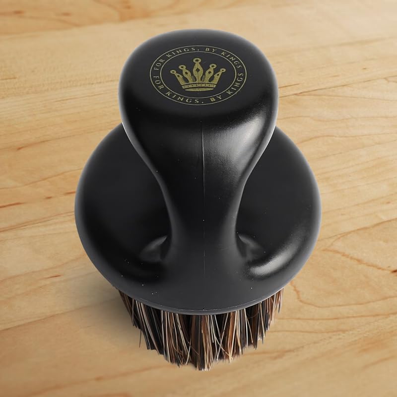 2-Pack Crown Barbers Men's Hair Wavers - Smoothing Medium Soft Boar Bristle Styling Brush for Thick Hair, Beard, and Waves with Durags, Wave Cap, Pomade (Knuckle Brush) - Image 4