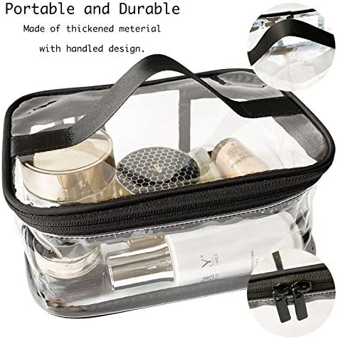 Toiletry Bag Makeup Cosmetic Clear Bag Portable Waterproof Transparent Travel Storage Black - Image 4