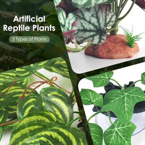 KATUMO 3PCS Reptile Plants, Terrarium Plant Artificial Decor, Fake Plant - Image 6