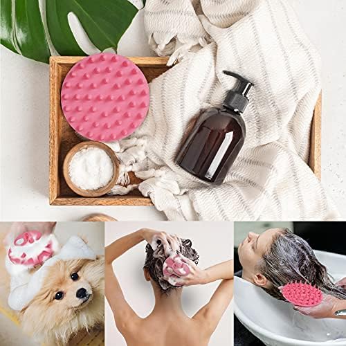 One-piece Silicone Scalp Massager Shampoo Brush Hair Wash, Black+Pink - Image 6