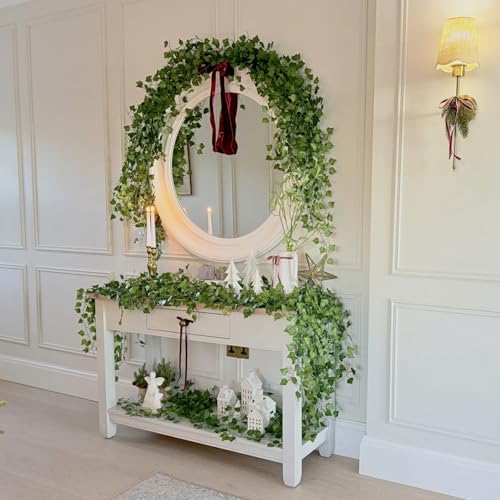 CQURE 48 Pack 336Ft Artificial Ivy Fake Vines,Ivy Garland Greenery Garland Fake Hanging Plants Vines Aesthetic Green Leaves for Bedroom Wedding Party Garden Wall Room Decor - Image 6