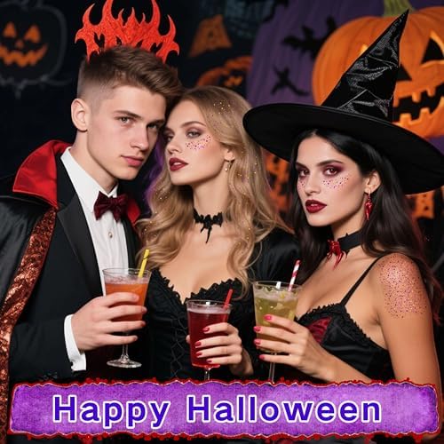 Halloween Purple Orange Hair Glitter Stick,Orange and Purple Body Face Glitter Hair Accessories,Waterproof Cosplay Chunky Glitter Makeup Sequins Body Paint - Image 3
