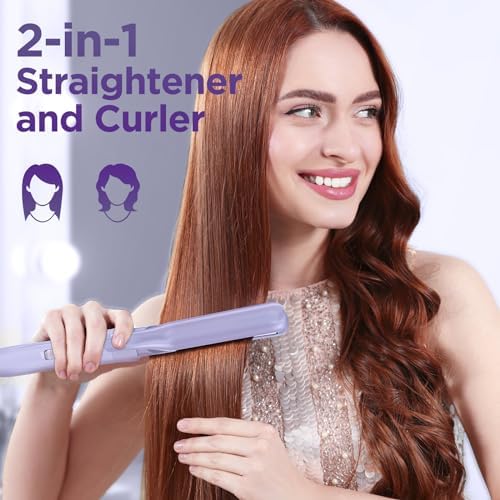 5 in 1 Wand Curling Iron-Kinked Curling Wand Set with Flat Iron Hair Straightener, 3 Barrels Hair Crimper, 3 Ceramic Curling Irons (0.35"-1.25"), 2 Temps Fast Heat Hair Waver Curler, Purple - Image 5