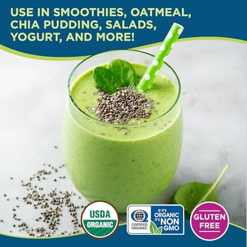 Carrington Farms Organic Chia Seeds, Gluten Free, USDA Organic, 14 Ounce (Pack of 6) - Image 4