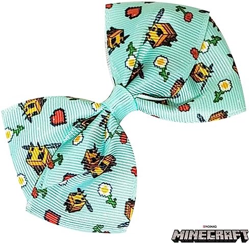 LUV HER Minecraft Kids Hair Bows - 7 Pcs 4 Inch Bundle - Hair Accessories Gift Set - Hair Bows for Kids - Multicolor Hair Clip with Alligator Clip - Ages 3 + - Image 4
