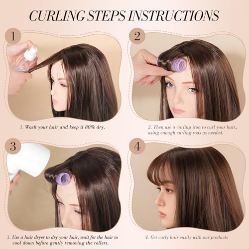 24 Pcs Self-Grip Small Hair Rollers Curlers Set, 25 mm, 4 Colors - Image 4