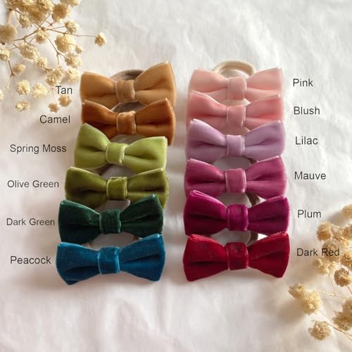 Cherssy 24pcs Toddler Hair Ties with 2" Velvet Bows for Girls - Image 5
