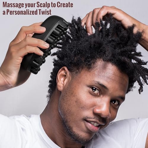 Belongtous Premium Twist Hair Sponge Brush for Men & Women, Twist Styler - Durable, Washable Comb Brush for Afro, Curly, Coiled, Short Hair (Black) - Image 2