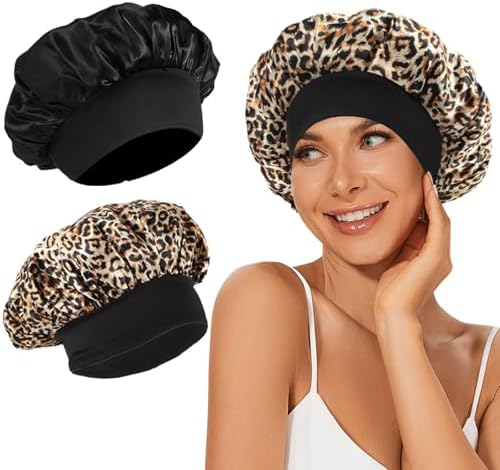 2Pcs Satin Bonnet Silk Bonnet, Hair Bonnet for Sleeping by LEADUWAY