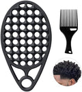 KOUPA Silicone Afro Twist Brush with Pick Comb for Coily Hair Curls, Black by WelcometoKOUPA