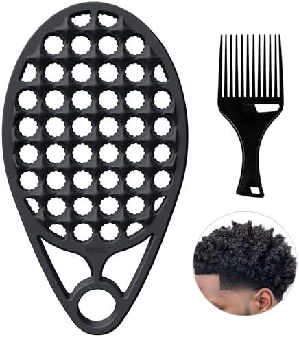 KOUPA Silicone Afro Twist Brush with Pick Comb for Coily Hair Curls, Black by WelcometoKOUPA