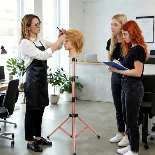 AliLeader Heavy Duty Wig Stand Tripod 55 Inch Mannequin Head Stand Adjustable Wig Head Stand Wig Tripod Stand for Training Heads and Canvas Block Head (Mannequin Head Not Included,Latte) - Image 7