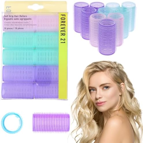 10pc Gentle Grip Hair Roller Set for Salon-Style Voluminous Curls at Home by Forever21