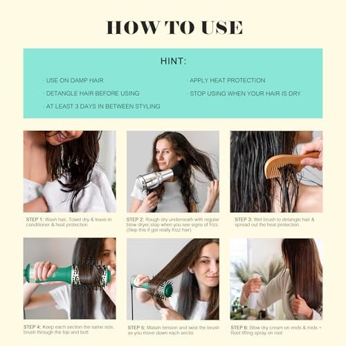 4-in-1 Travel Dual Voltage Blow Hair Dryer Brush - Image 6