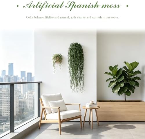 4 Pcs Fake Hanging Plants, 36" Artificial Hanging Grass Plants Greenery Vines UV Resistant Faux Trailing Plants for Indoor Outdoor Wall Shelf Porch Boho Home Patio Decor(Green) - Image 4