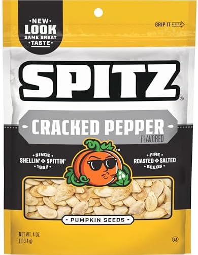 Spitz Pumpkin Seeds, Cracked Pepper, 4 Oz Snack Bag by Spitz