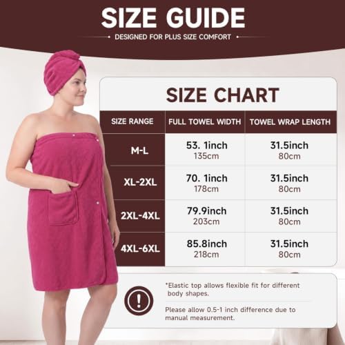 Oversized Bath Towel Wrap for Women with Plus Size Hair Dry Towel Set - Image 6