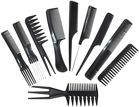 Magic 10 Piece Professional Styling Comb Set, Black by 1st+Choice
