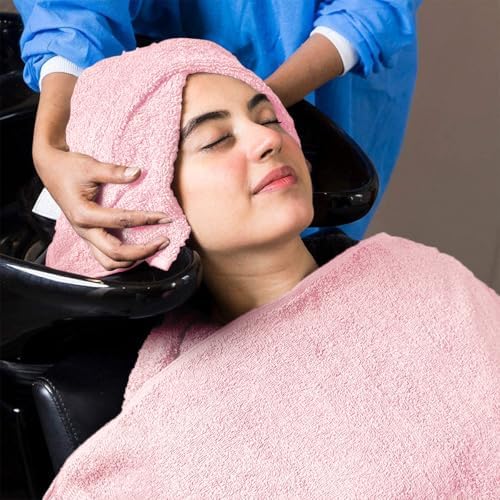 Avalon Towels Salon Towel - Pink Hand Towels Bulk Pack of 24 - 100% Cotton Absorbent Spa, Facial & Gym Towel for Working Out - 16x27 Inches (Not Bleach Proof) - Image 5