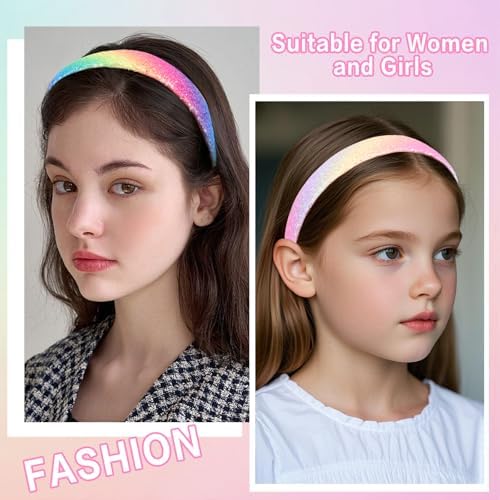Headbands for Girls, 3 Pack Sparkly Glitter Toddler Girls Headbands - Image 5