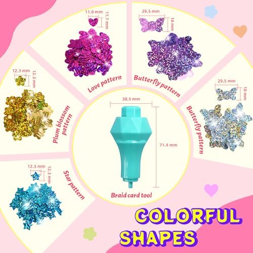 Hair Gems for Girls, Hair Bedazzler Gem Stamper Kit with Hair Glitter Patch - Image 5