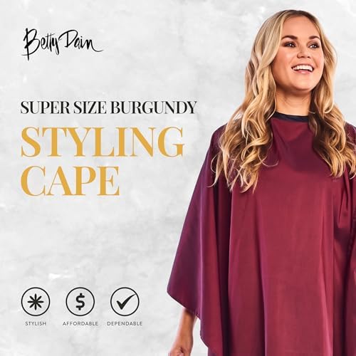 Betty Dain Lightweight Crinkle Nylon Hair Cutting/Styling Cape, Water Resistant, Washable, Snap Closure - Image 2