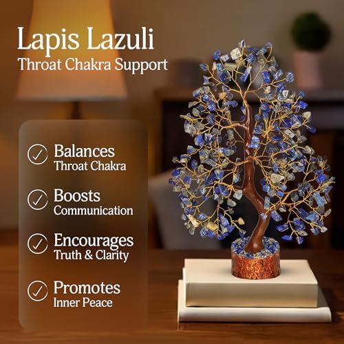 YATSKIA Lapis Lazuli Tree of Life Crystal Bonsai, Unique Gifts for Women, Mom & Friends, Handmade Crystal Tree for Home, Bedroom & Office Desk Decor, Birthday Gifts - Image 3