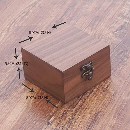 Walnut Wood Box for Crafts, Jewelry Box and watch box Wooden Keepsake Box Gift (Walnut) - Image 5