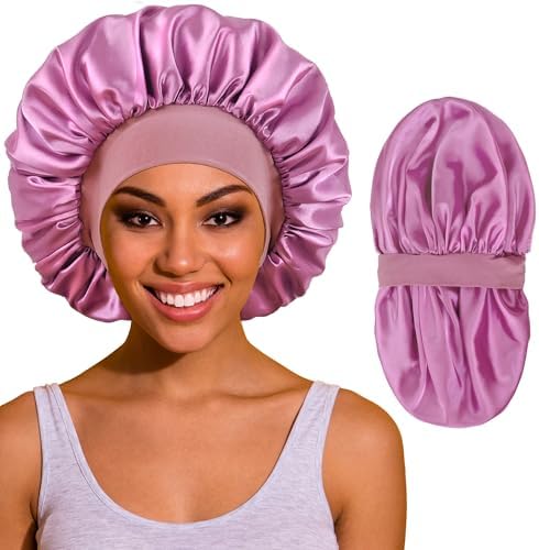 ROYBENS Large Silk Bonnet for Sleeping Women, Sleep Hair Bonnets for Women by ROYBENS