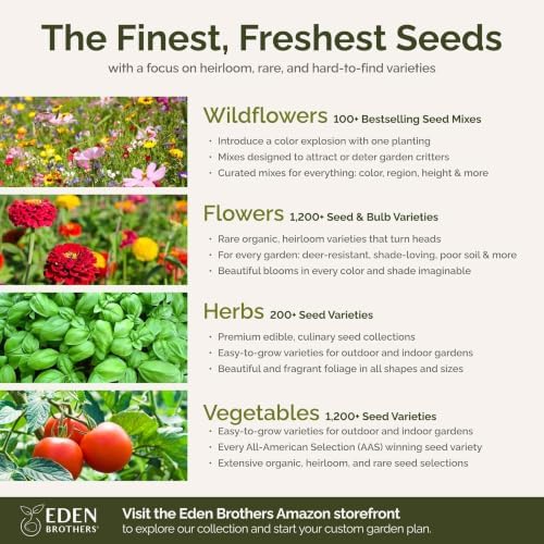 Eden Brothers All Annual Wildflower Mixed Seeds for Planting, 1 oz, Seeds with Sunflower, Indian Blanket, Scarlet Flax | Attracts Pollinators, Plant in Spring, Zones 3, 4, 5, 6, 7, 8, 9, 10 - Image 5