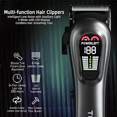 TCMKY Hair Clippers for Men Barber Clippers Rechargeable Hair Trimmer Kit - Image 2