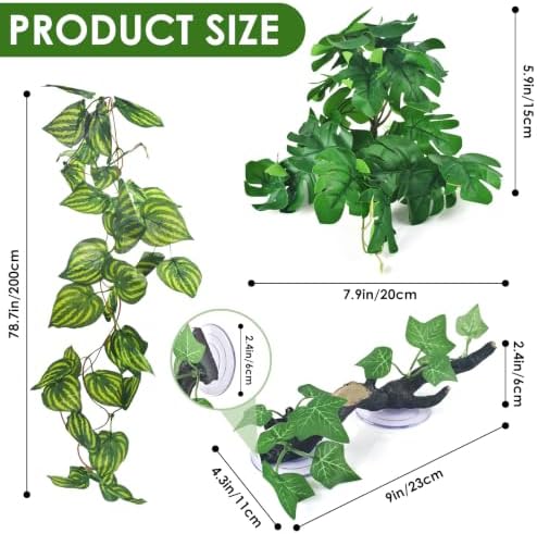 KATUMO 3PCS Reptile Plants, Terrarium Plant Artificial Decor, Fake Plant - Image 2