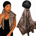 2 in 1 Wrap Cap Hair Net and Scarf for Silk Press, Satin Wrap Cap Bonnet for Women, Adjustable Stay-On Sleep Hair Net Scarf for All Hair Types by BQSAR